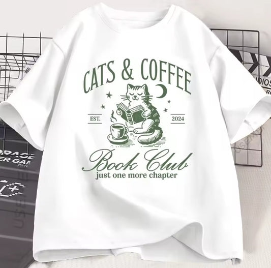 Polera Cats and Coffee